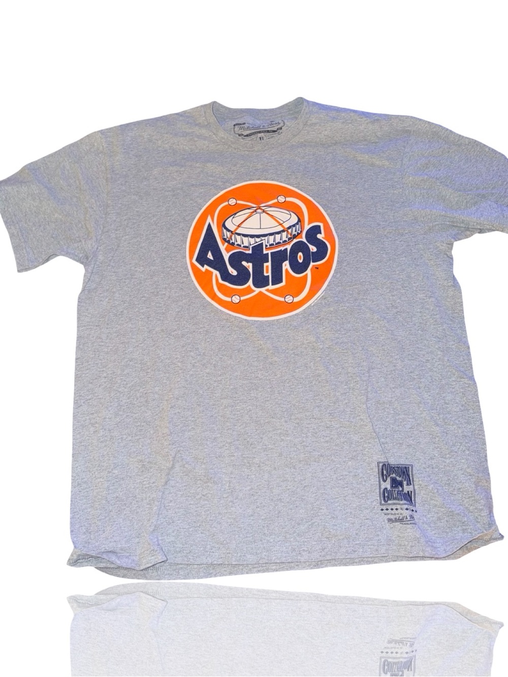 Mitchell & Ness Houston Astros T-Shirt Mens XL Gray MLB Retro Logo